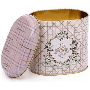 ภาชนะบรรจุและภาชนะบรรจุอาหารรูปวงรีขนาด140x120x130มม. ทำจากโลหะ1.4L สีดอกกุหลาบ - Product Image 1