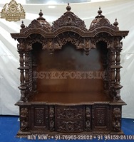 Temple indien en teck avec portes et tiroirs, taille personnalisée, grand temple sculpté à la main du sud de l'Inde, Australie.