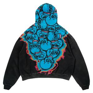 Vente en gros de sweats à capuche coupés et cousus streetwear sweat à capuche uni et vierge 100% coton épais et lourd 500GSM sweats à capuche surdimensionnés - Product Image 2