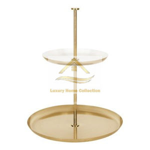 Soporte para servir pasteles de boda y estante de exhibición de colocación, platos de forma redonda de acero inoxidable de 3 niveles, herramientas para pasteles y platos para servir - Product Image 4