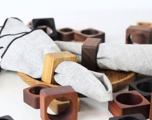 Wooden Napkin rings Rustic Napkin Shape <b>Wedding</b> <b>tissue</b> Rings Wood napkin rings gold hammered tissuefor kitchen restaurant - Product Image 3
