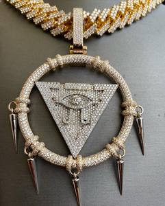 Meilleur prix pendentif nom plaqué argent et or 925 avec diamant VVS Moissanite pour femme de haute qualité dans un style Hip Hop glacé - Product Image 3