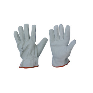 Guanti in Pelle Bovina Tutto Fiore Bianca Taglia 9 - Product Image 1