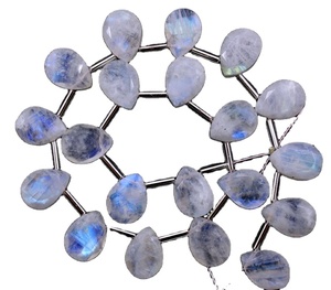 20 piezas de piedra lunar de arcoíris Natural, forma de pera facetada de Fuego Azul para fabricación de joyas, cuentas genuinas y ostentosas - Product Image 1