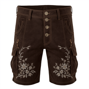 Pantalones Cortos de Cuero Genuino para Hombre, Estilo Bávaro Tradicional Bordado, Pantalones Cortos de Cuero Premium Estilo Oktoberfest, Fabricación OEM - Product Image 3
