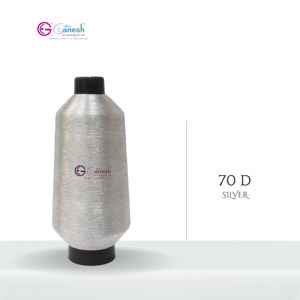 Fil de qualité supérieure 70D avec fil de Lurex métallique Fil brillant à nuance d'argent Métallique par kg Fabrication à haute ténacité Type MS - Product Image 1