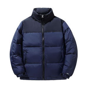 Blouson d'hiver pour homme grande taille, personnalisable, imperméable, écologique, rembourré en coton, à capuche, en toile, avec fermeture éclair sur le devant - Product Image 6