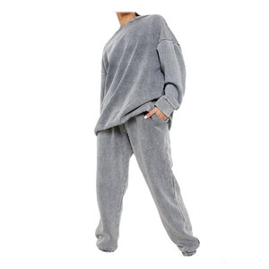 Fabrication femmes meilleur survêtement décontracté 2025 femmes 100% coton survêtements ensembles deux pièces survêtement formation porter Jogging porter - Product Image 1