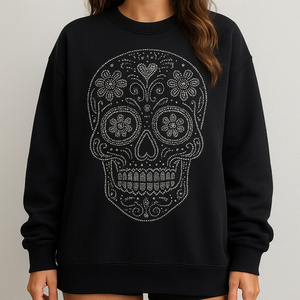 OEM/ODM sweats surdimensionnés strass personnalisé imprimé plaine lavé à l'acide vintage usé pulls unisexe bas quantité minimale de commande vente en gros - Product Image 1