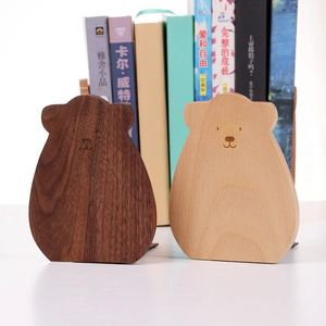 New Arrival Little Bear Wooden Bookstand <b>Bookshelf</b> for Office <b>Desk</b> Handcrafted Book Stopper Latest Design From India at Low Rate - Product Image 3