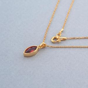 Colgante Solitario de Plata de Ley 925 con Granate, Estilo Bohemio Clásico, Chapado en Rodio/Oro, Hecho a Mano, para Mujer, Regalo de Joyería, Amor - Product Image 4