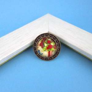 Tip Top Fashions Antique Plaqué Or Rouge Floral Cluster Vintage Anneau Réglable Doigt Incrustation avec Style Tendance-1505554 - Product Image 1