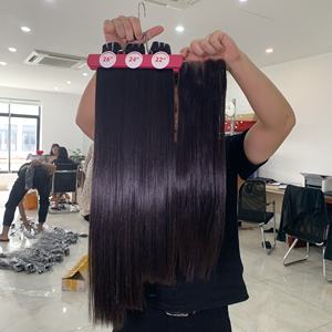 ผมต่อเวียดนามแท้ เกรด 12A ซุปเปอร์ดับเบิ้ลดรอน สีดำธรรมชาติ แบบเย็บสองชั้นด้วยเครื่องจักร ผมตรงธรรมชาติ - Product Image 2
