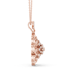 Colgante Solitario de Diamante Cultivado en Laboratorio con Corte Brillante Étnico en Oro Rosa de 18K, Acabado en Rodio, Joyería Unisex para Bodas y Fiestas - Product Image 6