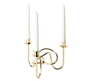 Golden Metal <b>Candle</b> <b>Holder</b> Minimalist Table Decor Piece for Bedroom and Interior Styling - Product Image 1
