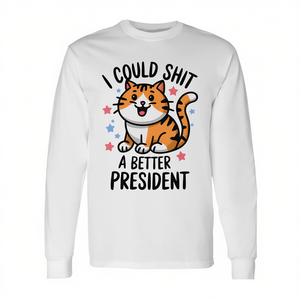 Camiseta de Manga Larga para Amantes de los Gatos Anti-Trump, Camiseta Política Promocional para el Bienestar de los Gatos y Presidenciales Mejores - Product Image 3