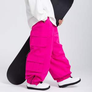 2025 pantalones de esquí holgados Unisex impermeables y a prueba de viento pantalones Cargo de snowboard sueltos estilo hip-hop ropa de invierno al aire libre - Product Image 1