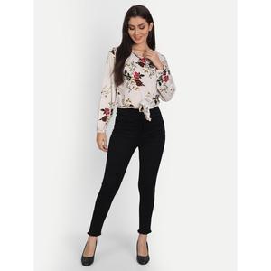 Blusas de Rayón de Manga Larga con Estampado Floral Blanco para Ocio - Product Image 1