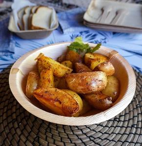 Bol à feuille de palmier compostable rond, durable et écologique pour salades, soupes, collations et repas durables - Product Image 2