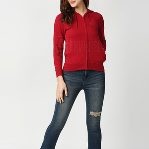 Venta al por mayor 100% algodón mujeres sudaderas con capucha de manga larga transpirable color sólido sudaderas de punto personalizado Puff impresión último OEM - Product Image 4