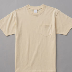 T-shirt à manches courtes surdimensionné à col en O personnalisé, impression de poche, logo, unisexe, sérigraphié pour hommes avec poche, usine chinoise - Product Image 2