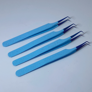 Pince à épiler d'extension de cils bleu et noir pour bébé fabricant d'outils de beauté en acier inoxydable de haute qualité inclinés - Product Image 6