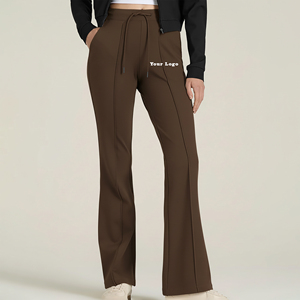 Pantalon de survêtement évasé décontracté pour femme, 100 % coton molletonné, respirant et léger – Collection été très prisée - Product Image 3