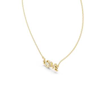 Collier pendentif LOVE en diamant CVD EF VVS-VS créé en laboratoire de 0,094 CT, options en or 18 carats, 14 carats, or rose, or jaune, or blanc, élégant et raffiné - Product Image 6