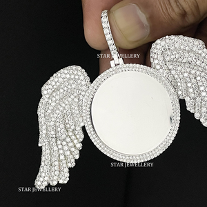 Colgante de Alas de Ángel con Diamantes Cultivados en Laboratorio, Chapado en Oro de 10K, Estilo Hip Hop, Unisex, Personalizado, Brillante, de STAR JEWELLERY - Product Image 3