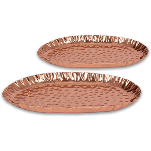Meilleures ventes, qualité supérieure, plateau de service ovale en cuivre martelé, pour restaurant et hôtel, luxe, prix bas - Product Image 1