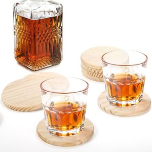24 PCS Unfinished <b>Wood</b> Coasters 4 Inch Round <b>Blank</b> <b>Wood</b> Coaster <b>for</b> <b>Crafts</b> Thick Coasters with 96 PCS Foam Knots <b>for</b> DIY - Product Image 2