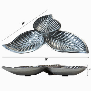 Plateau de service en métal en forme de feuille en aluminium de haute qualité avec finition polie parfait pour les ustensiles de cuisine et la vaisselle - Product Image 3