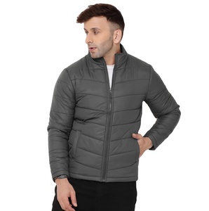 Veste matelassée à fermeture éclair réglable pour hommes en toile respirante de style High Street avec poches confortables Veste rembourrée de couleur unie - Product Image 6