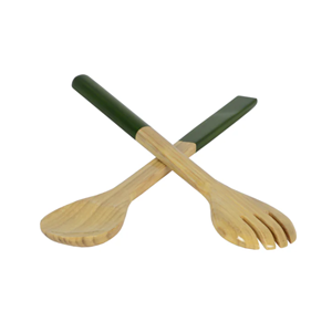 ชุดเสิร์ฟสลัดไม้ไผ่ปั่นคุณภาพระดับพรีเมียมเครื่องใช้ในครัวสุดชิคเป็นมิตรกับสิ่งแวดล้อมสำหรับการรับประทานอาหารที่หรูหราขายส่งจากโรงงานเวียดนาม - Product Image 4