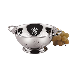 Égouttoir en acier inoxydable à motif ananas, accessoire de cuisine en métal écologique pour laver, égoutter et servir, avec supports intégrés - Product Image 1