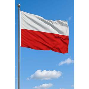 Custom Poland <b>Flag</b> with Digital Printing on Polyester Aluminum <b>Pole</b> - Product Image 3