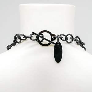 สร้อยคอจี้ฮอร์นทำด้วยมือพร้อมสายหนังสำหรับสไตล์ร่วมสมัยที่ดูเป็นธรรมชาติและทันสมัยโดยงานฝีมือ HF - Product Image 3