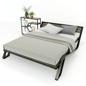 Cama con Estructura de Hierro Industrial, Colchón de Madera y Goma para un Sueño Reparador - Product Image 1
