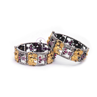 Nouveauté Bracelet de travail deux tons éléphant pour femmes bijoux de mariage Rajwadi Kada ouvrable pour femmes et filles