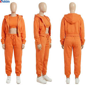 BOBBIN INDUSTRIES - Conjunto Deportivo Informal de 3 Piezas para Mujer, Talla Grande, 100% Algodón, Ajustado, con Capucha, Otoño Invierno - Product Image 5