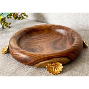 Cuenco de madera maciza hecho a mano con detalles de tortuga dorada, cuenco de madera de la mejor calidad, accesorio para el hogar y la cocina - Product Image 6