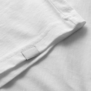 T-shirt blanc uni à coupe décontractée 100% coton biologique T-shirt original blanc T-shirt en jersey surdimensionné T-shirts - Product Image 3