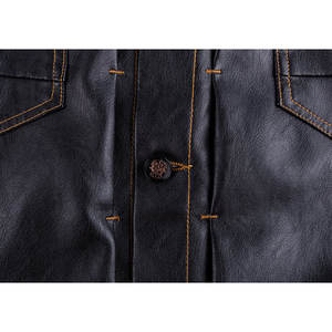 2024 vestes en cuir véritable de meilleure qualité pour hommes avec Logo de couleur personnalisé et design Washed Technics Zipper Jackets MS-LJ-08 - Product Image 5