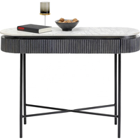 Dernière nouvelle conception industrielle en bois massif marbre et fer combiné table console de couloir avec finition blanche et noire naturelle
