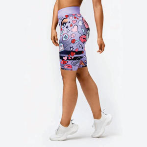 <b>Super</b> Smooth Fabric with 4-Way Stretch 85% Polyester 15% Elastane Derby Lavender Bike <b>Shorts</b> - Product Image 2