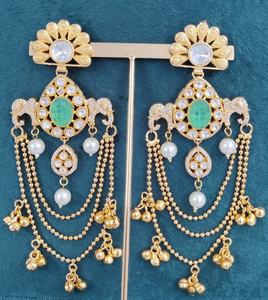 Pendientes de Cachemira Polki de Primera Calidad con un Hermoso Diseño de Elefante, Ideales para Bodas, Fiestas y Ocasiones Festivas - Product Image 2