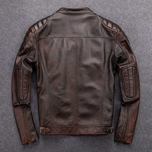 Venta al por mayor de calidad superior de cuero genuino de los hombres chaqueta de talla grande disponible excelente precio - Product Image 3