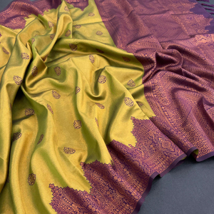 Look Royal Designer indien ethnique Kanchi soie Saree dernière traditionnelle exclusive fantaisie classique fête tenue de mariée pour les femmes fille - Product Image 1