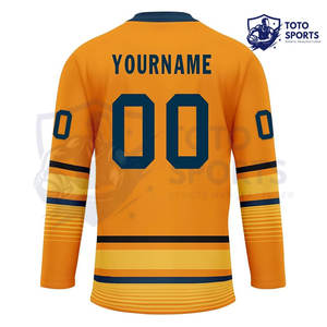 Meilleur fournisseur de performance, nouvelle arrivée, haute qualité, léger, tendance, logo personnalisé imprimé, vêtements de sport, maillot de hockey sur glace - Product Image 3