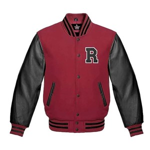 Lettermen adulte laine corps cuir manches avec patch travail veste universitaire de haute qualité, hommes sur mesure lettermen blouson aviateur - Product Image 1